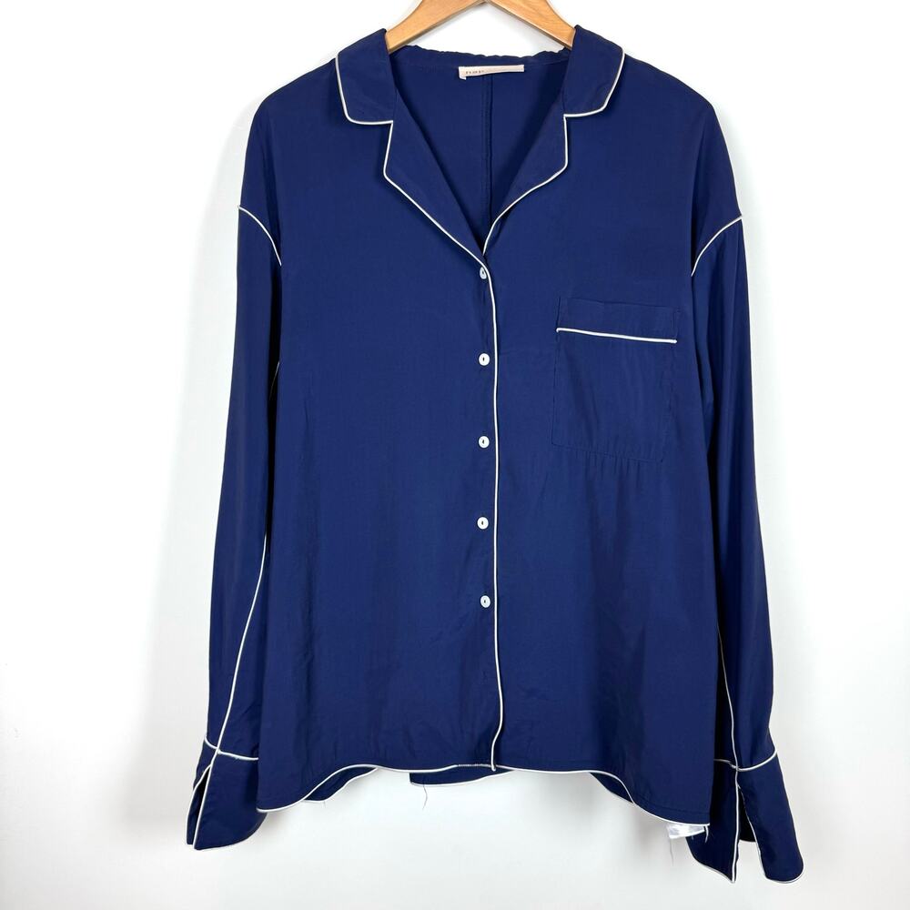 NAP Take a nap Long Sleeve Pajama Top Size Medium Blue Navy